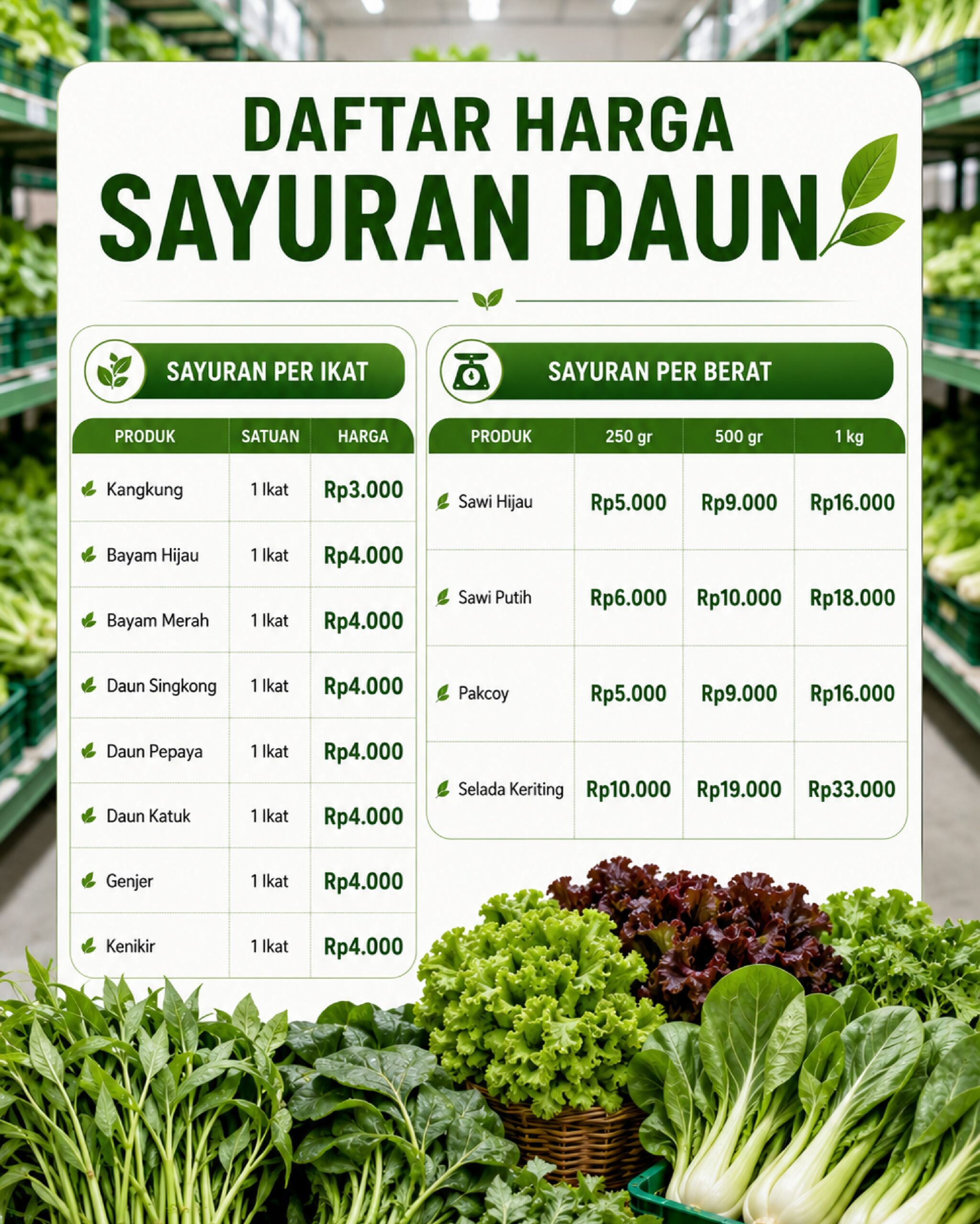 update harga sayuran cikfresh 3